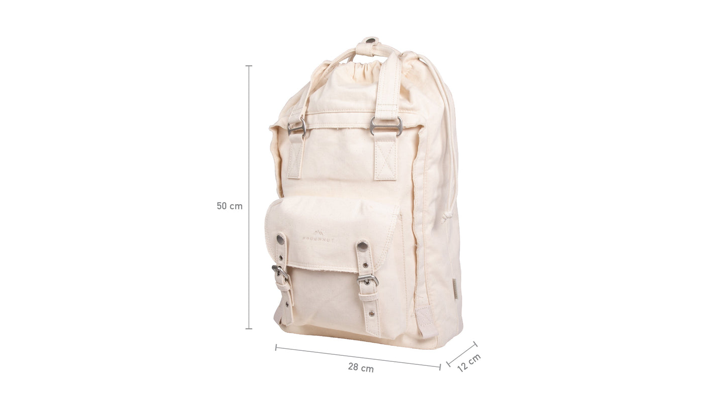 Macaroon Drawstring Organic Cotton Series Beige Backpack