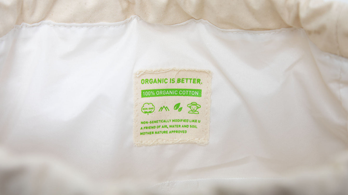 Macaroon Drawstring Organic Cotton Series Beige Backpack