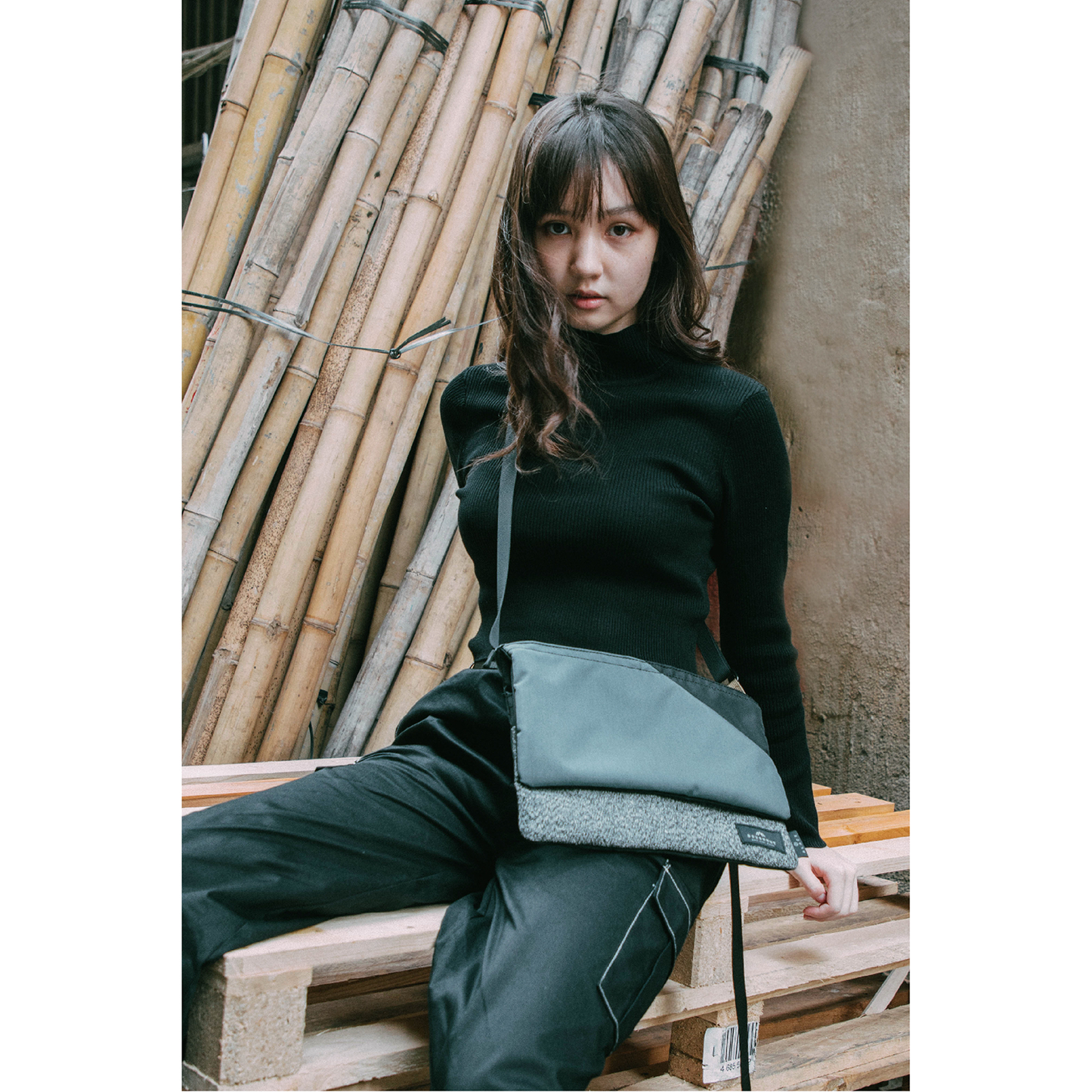 Unfettered Shield Series Black Crossbody Bag