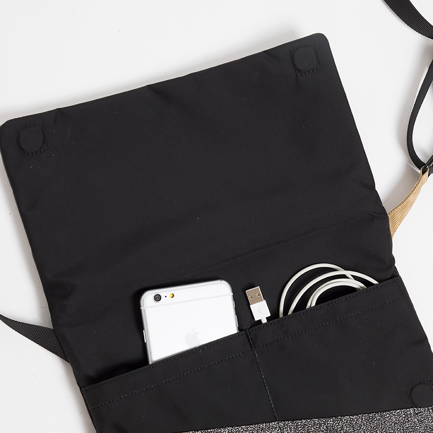 Unfettered Shield Series Black Crossbody Bag