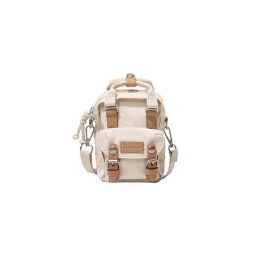 Macaroon Tiny Organic Cotton Series Beige Crossbody Bag